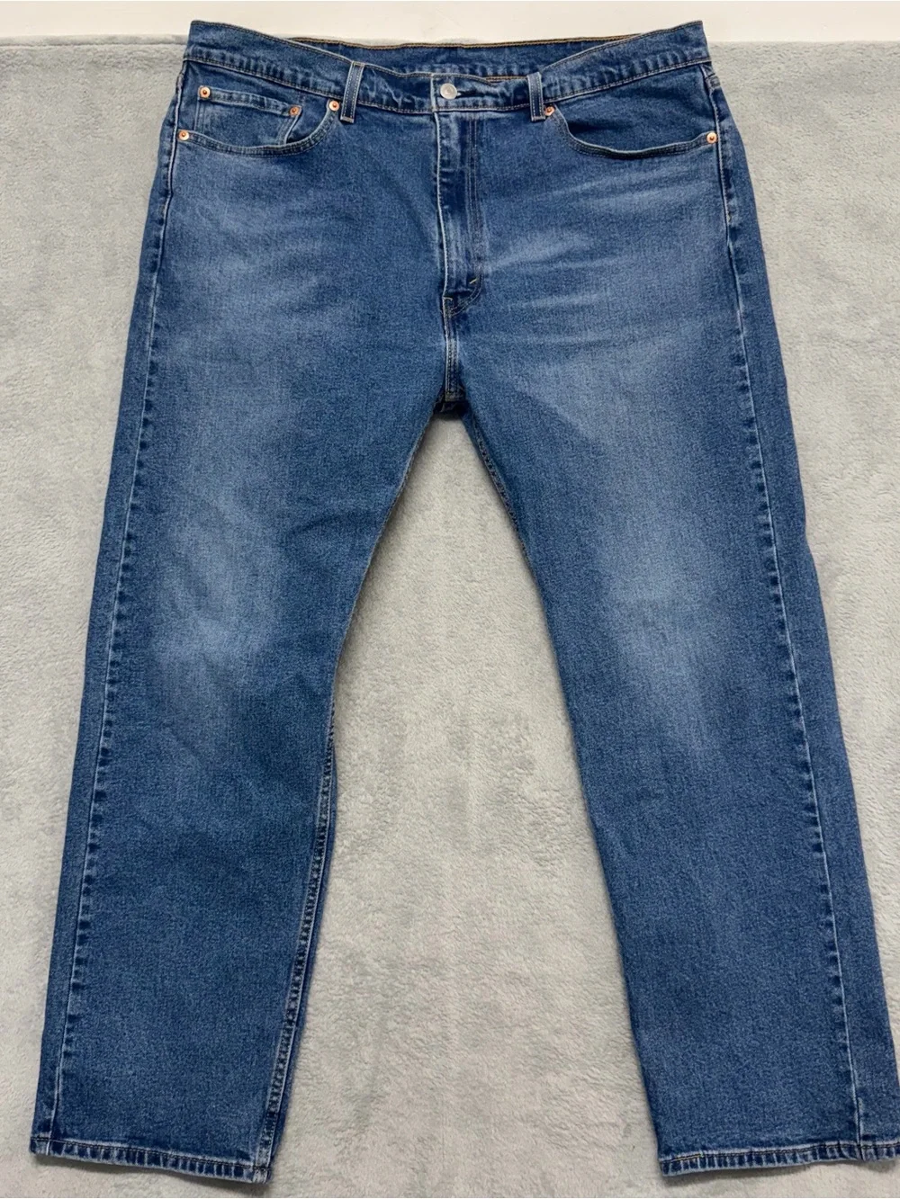 Levi's 505 Jeans Regular Fit Straight Leg Medium Wash Denim Stretch Mens 40x30